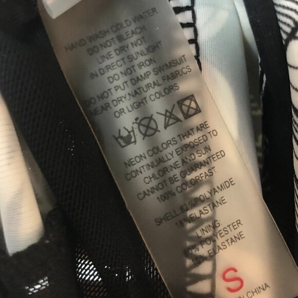 Rekita Tankini Black & White Floral Bathing Suit Tank Top Women's Size S - Picture 4 of 7